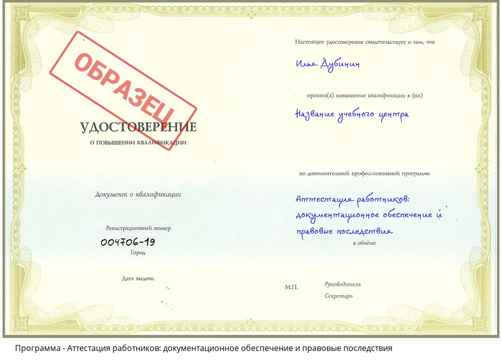 Аттестация работников: документационное обеспечение и правовые последствия Уфа
